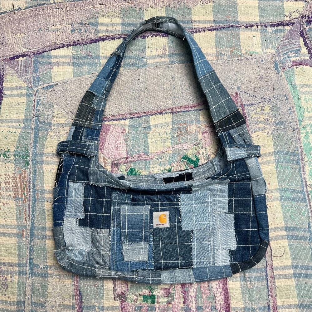 Custom Upcycled Shoulder Bag – Handmade corduroy bag – Y2K Mini Baguette Purse